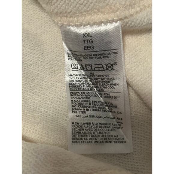 NWT Old Navy Men's Cream Color Long Sleeve Pullover 1/4 Zip Pocket Size XXL - Picture 5 of 6